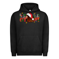 Pigment Black Western Mom With Woman In Santa Hat Urban Hoodie - BundleAndBundleShop
