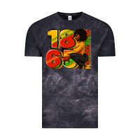 Cloud Black 1865 Juneteenth afro woman Vintage Tee - RanaPortraitStore