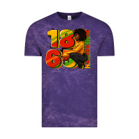 Cloud Purple 1865 Juneteenth afro woman Vintage Tee - RanaPortraitStore