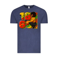 Vintage Denim 1865 Juneteenth afro woman Vintage Tee - RanaPortraitStore