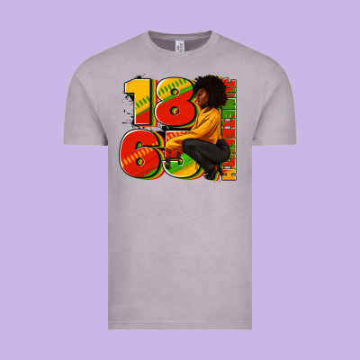Vintage Tee 1865 Juneteenth afro woman