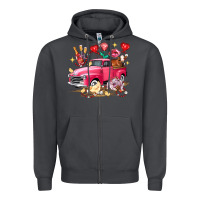 Smoke valentine's day truck farm animals Zipper Hoodie - FaDigitalArtStudio