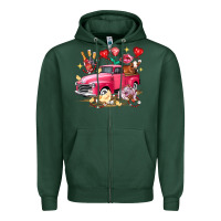 Sports Green valentine's day truck farm animals Zipper Hoodie - FaDigitalArtStudio