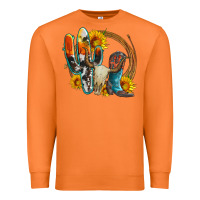 Carrot western cactus bullskull and boots with sunflowers and serape leopard Premium Sweatshirt - Artiststas