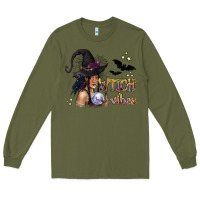 Army Green Black Witch Vibes Long Sleeve Tee - texasbilliewilder