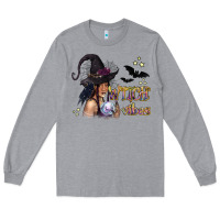 Heather Grey Black Witch Vibes Long Sleeve Tee - texasbilliewilder