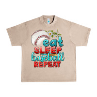 French Oak eat sleep baseball repeat Urban Heavy Tee - texasbilliewilder