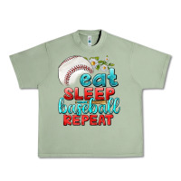 Oil Green eat sleep baseball repeat Urban Heavy Tee - texasbilliewilder