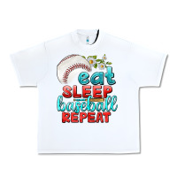 White eat sleep baseball repeat Urban Heavy Tee - texasbilliewilder