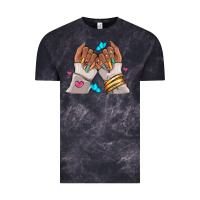 Cloud Black Afro woman nail art Vintage Tee - RanaPortraitStore