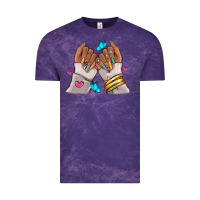 Cloud Purple Afro woman nail art Vintage Tee - RanaPortraitStore