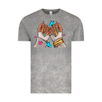 Cloud Rock Afro woman nail art Vintage Tee - RanaPortraitStore