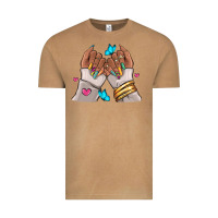 Vintage Camel Afro woman nail art Vintage Tee - RanaPortraitStore