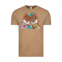 Vintage Coffee Afro woman nail art Vintage Tee - RanaPortraitStore