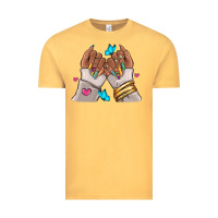 Vintage Mustard Afro woman nail art Vintage Tee - RanaPortraitStore