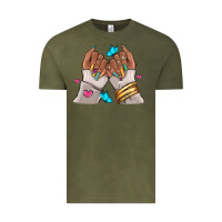 Vintage Olive Afro woman nail art Vintage Tee - RanaPortraitStore
