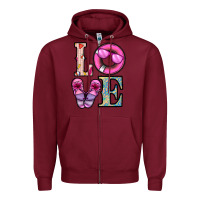 Burgundy love summer Zipper Hoodie - CowhideDigitalArt