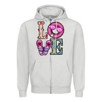 Dove Grey love summer Zipper Hoodie - CowhideDigitalArt