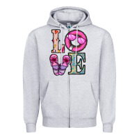 Heather Grey love summer Zipper Hoodie - CowhideDigitalArt