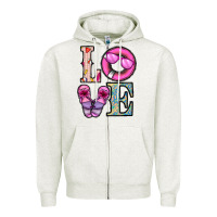 Oatmeal Heather love summer Zipper Hoodie - CowhideDigitalArt