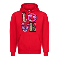 Red love summer Zipper Hoodie - CowhideDigitalArt