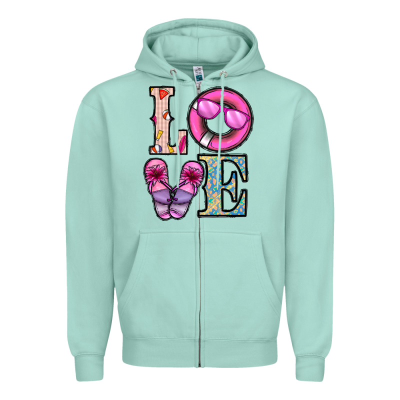 Love Summer Zipper Hoodie by CowhideDigitalArt | Teevron