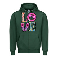 Sports Green love summer Zipper Hoodie - CowhideDigitalArt