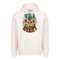Pale Pink wild heart tiger college western Premium Hoodie - NancyCooperArtShop