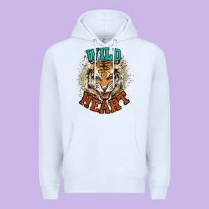 Wild Heart Tiger College Western Premium Hoodie Designed By Nancycooperartshop