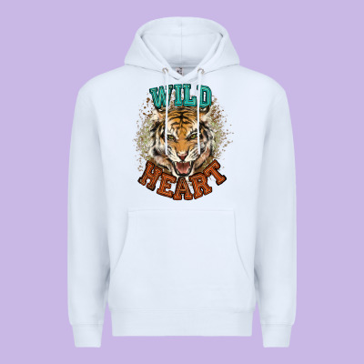 Wild Heart Tiger College Western Premium Hoodie Designed By Nancycooperartshop