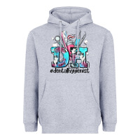 Heather Grey d h dental hygienist Heavyweight Hoodie - AdoDesignShop