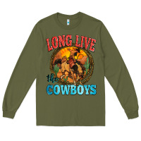 Army Green long live the cowboys Long Sleeve Tee - Zillion Design Studio