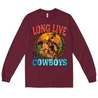 Burgundy long live the cowboys Long Sleeve Tee - Zillion Design Studio