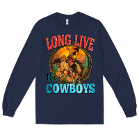Navy long live the cowboys Long Sleeve Tee - Zillion Design Studio