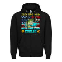Black fishing dad like a regular dad but cooler Zipper Hoodie - HRA Design Shop