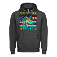 Charcoal Heather fishing dad like a regular dad but cooler Zipper Hoodie - HRA Design Shop