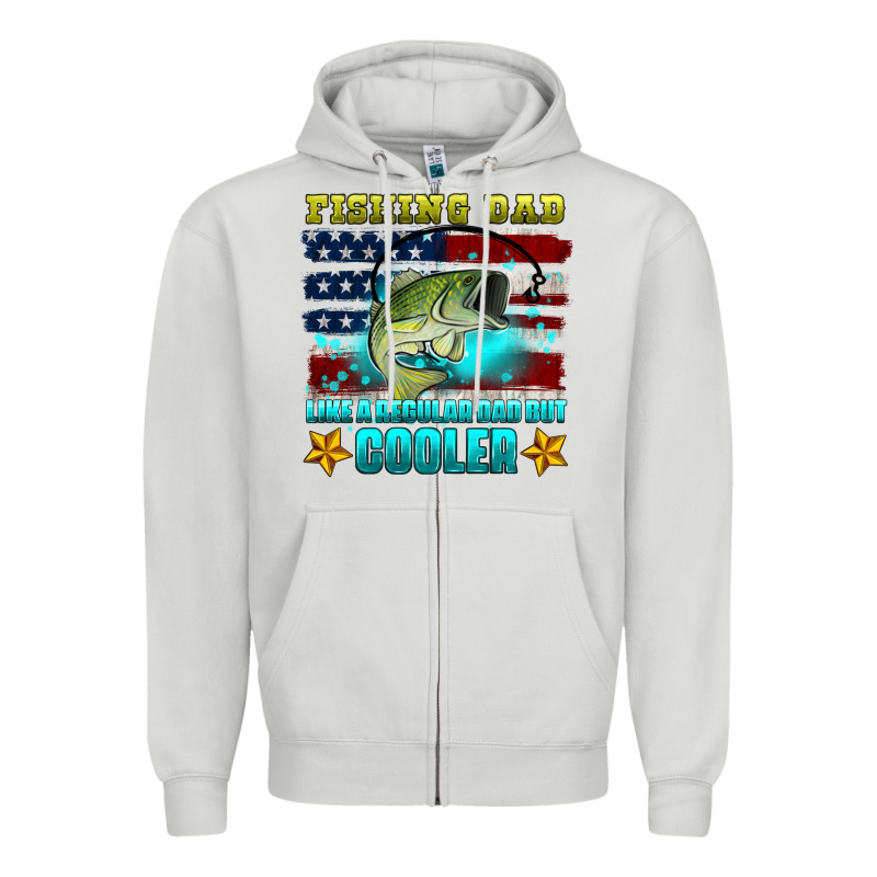 Fishing Dad Like A Regular Dad But Cooler Zipper Hoodie by HRA Design Shop | Teevron