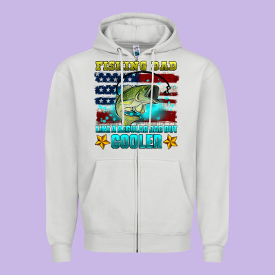 Fishing Dad Like A Regular Dad But Cooler Zipper Hoodie Designed By Hra Design Shop