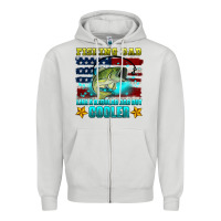 Dove Grey fishing dad like a regular dad but cooler Zipper Hoodie - HRA Design Shop