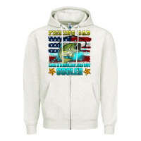 Oatmeal Heather fishing dad like a regular dad but cooler Zipper Hoodie - HRA Design Shop