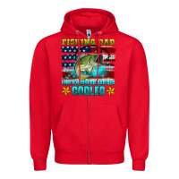 Red fishing dad like a regular dad but cooler Zipper Hoodie - HRA Design Shop