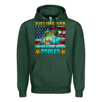 Sports Green fishing dad like a regular dad but cooler Zipper Hoodie - HRA Design Shop