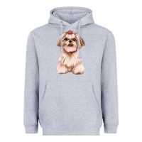 Heather Grey shih tzu Heavyweight Hoodie - Artiststas