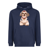 Navy shih tzu Heavyweight Hoodie - Artiststas