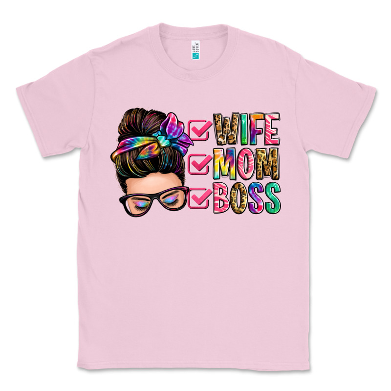 Wife Mom Boss Messy Bun Classic Tee by Zillion Design Studio | Teevron