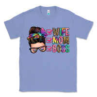 Colony Blue wife mom boss messy bun Classic Tee - Zillion Design Studio