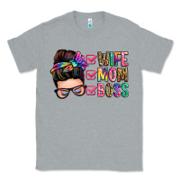 Heather Grey wife mom boss messy bun Classic Tee - Zillion Design Studio