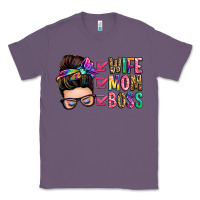 Lavender wife mom boss messy bun Classic Tee - Zillion Design Studio