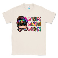 Natural wife mom boss messy bun Classic Tee - Zillion Design Studio