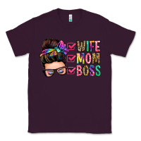 Plum wife mom boss messy bun Classic Tee - Zillion Design Studio